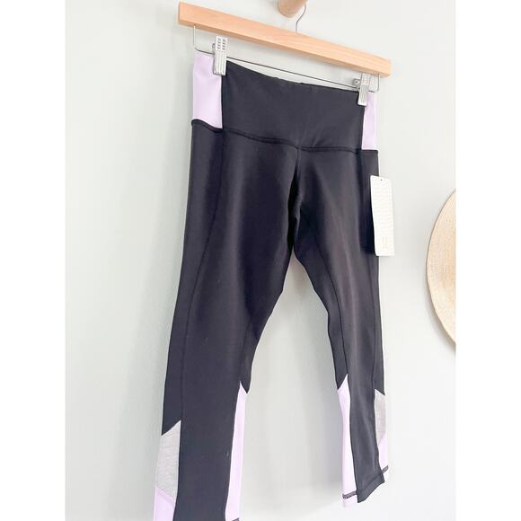 Lululemon | NWT | Embody Crop | Black Pretty Purple Heathered Medium Grey | Sz 4 - Picture 3 of 12